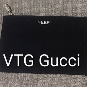 NWOT New Gucci Bag Bamboo Black Velvet Cosmetic Clutch Perfume Bag 9.5 x 6